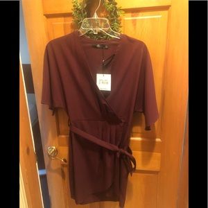 Burgundy wrap dress